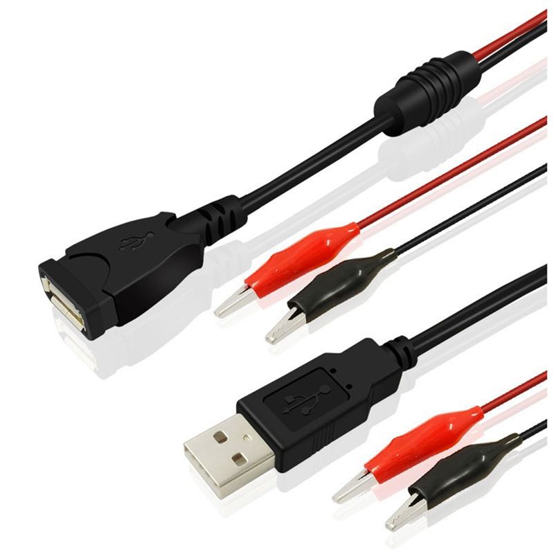 Usb Ammeter Tester - A01E-2Pcs USB Alligator Clips Crocodile Wire