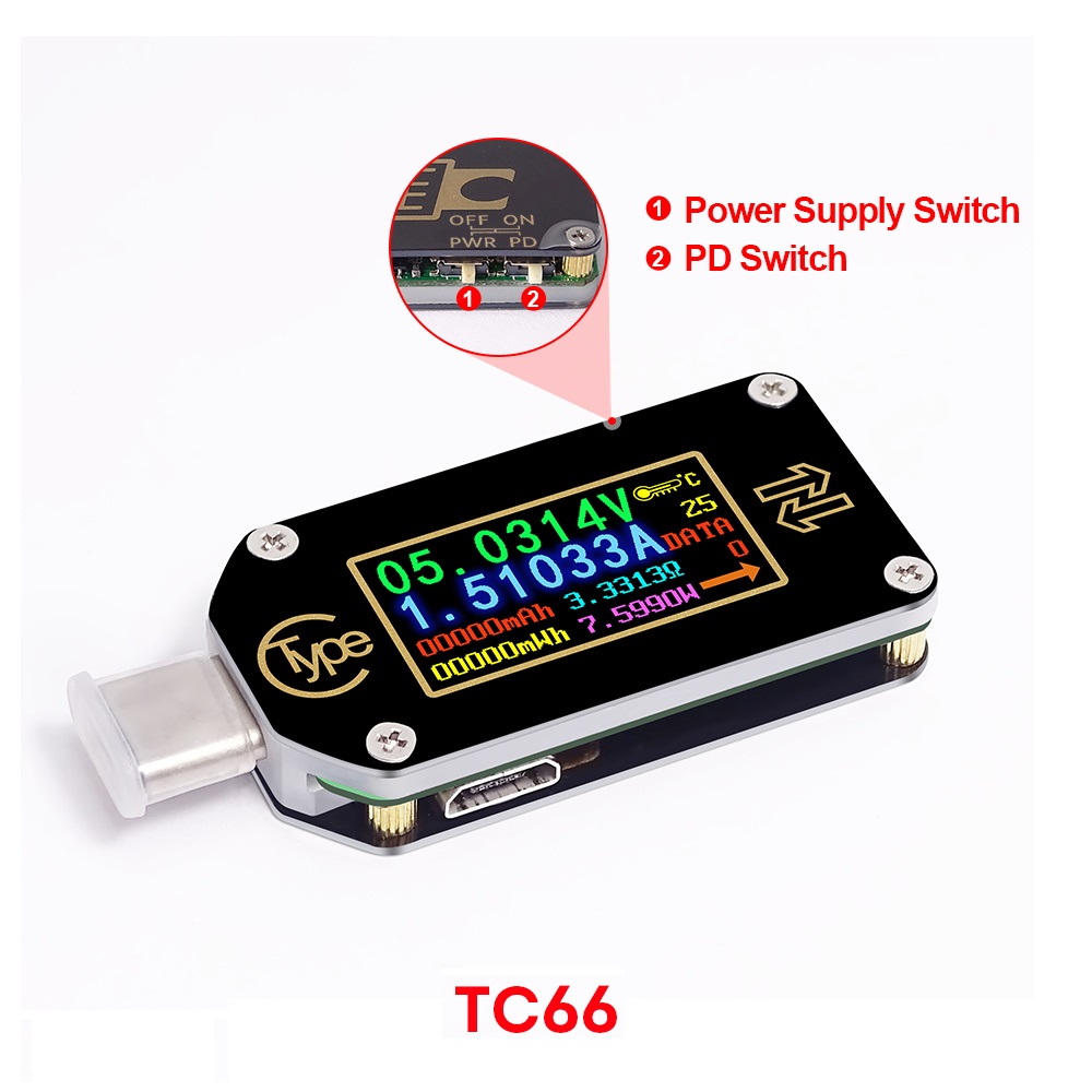 Usb Ammeter Tester - TC66 Type-C USB Communication PD Trigger