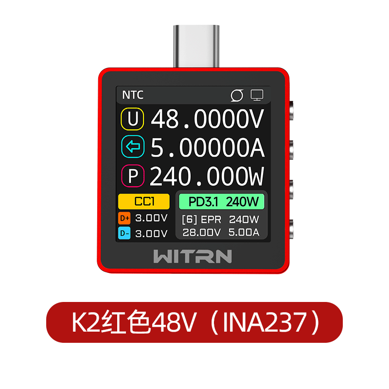 Usb Ammeter Tester - New Red Version WITRN K2 INA237