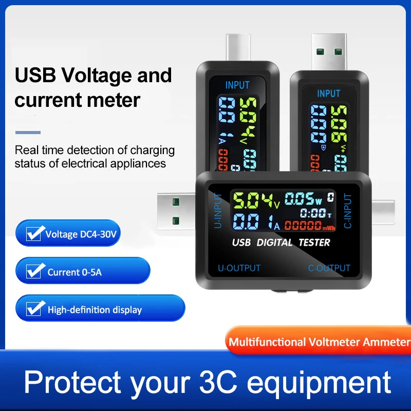 Type-C/USB Tester Digital Volt - đánh giá và giá Usb Ammeter Tester