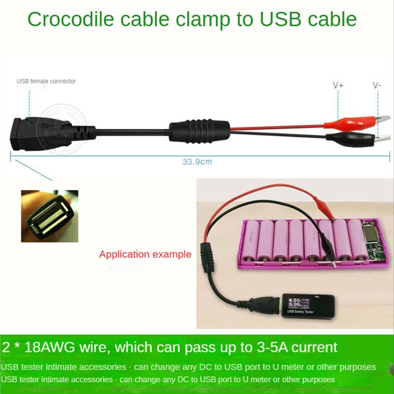 A01E-2Pcs USB Alligator Clips  - đánh giá và giá Usb Ammeter Tester